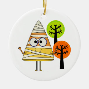 Adorno De Cerámica Candy Corn Mummy Halloween