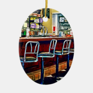 Adorno De Cerámica Candy Store con Fuente De Soda