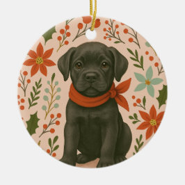 Adorno De Cerámica Cane Corso Christmas