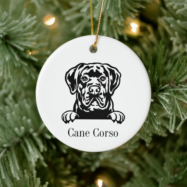 Adorno De Cerámica Cane Corso perro Mascota personalizado ornamento,  (Árbol)