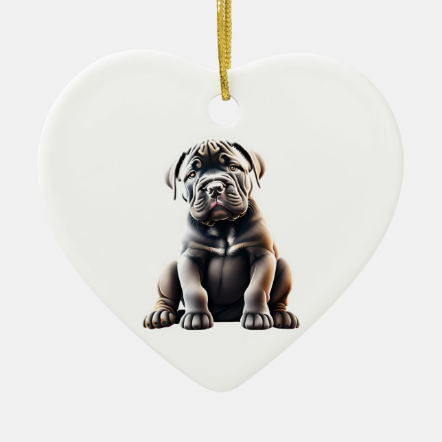 Adorno De Cerámica Cane Corso Puppy personalizado (Frente)