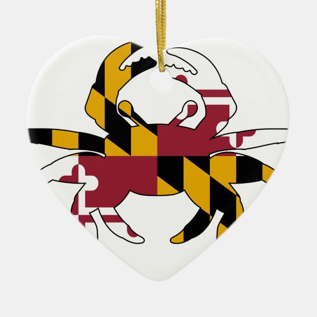 Adorno De Cerámica Cangrejo de la bandera de Maryland (Frente)