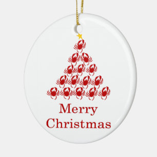 Adorno De Cerámica Cangrejo de las Felices Navidad