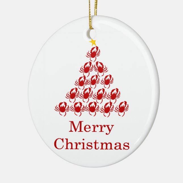 Adorno De Cerámica Cangrejo de las Felices Navidad (Izquierda)