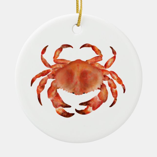 Adorno De Cerámica Cangrejos Costeros Marinos Personalizados (Frente)