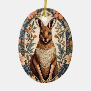 Adorno De Cerámica Canguro elegante inspirado en William Morris