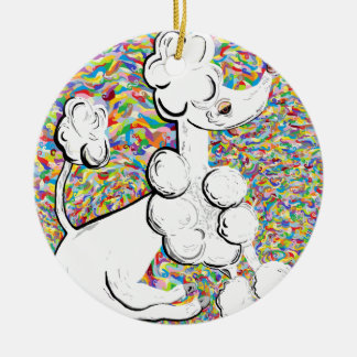 Adorno De Cerámica Caniche blanco