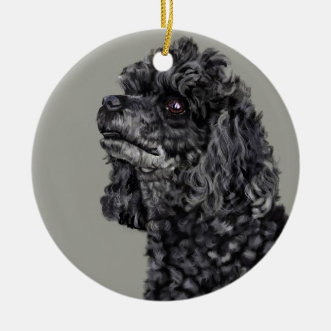 Adorno De Cerámica Caniche gris (Frente)