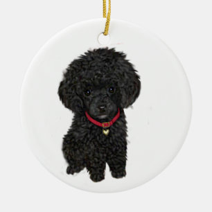 Adorno De Cerámica Caniche miniatura o juguete - Negro 1