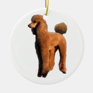 Adorno De Cerámica caniche rojo