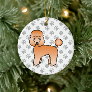 Adorno De Cerámica Caniche Toy Albaricoque Perro De Dibujos Animados 