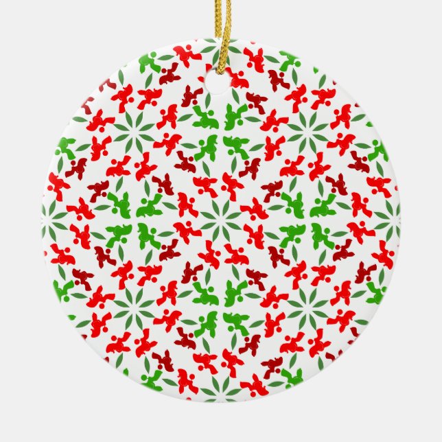 Adorno De Cerámica Caniches de Navidad (Frente)