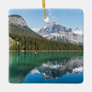 Adorno De Cerámica Canoa en el famoso Lago Esmeralda - Yoho NP, Canad