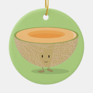Adorno De Cerámica Cantalupo sonriente