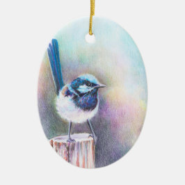 Adorno De Cerámica Cantando en el nuevo día -