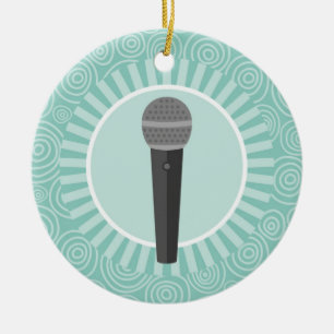 Adorno De Cerámica Cantante divertida cantante turquesa Swirl