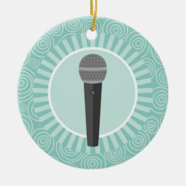 Adorno De Cerámica Cantante divertido cantante de Swirl turquesa