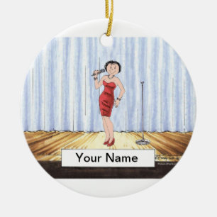 Adorno De Cerámica Cantante - hembra