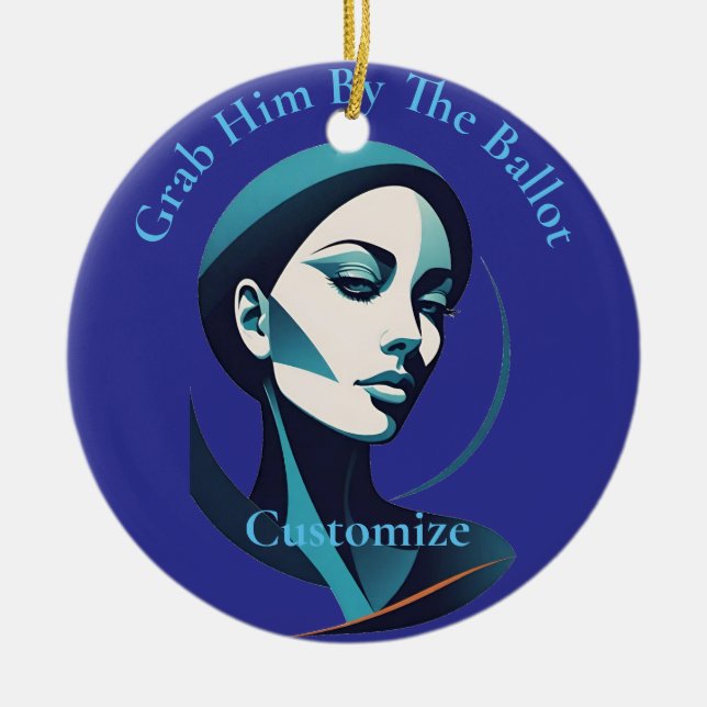 Adorno De Cerámica Canto Kamala Lady 2024 Papeleta Thunder_Cove (Frente)