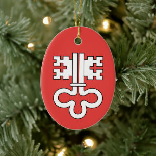 Adorno De Cerámica Cantón del escudo de armas de Nidwalden