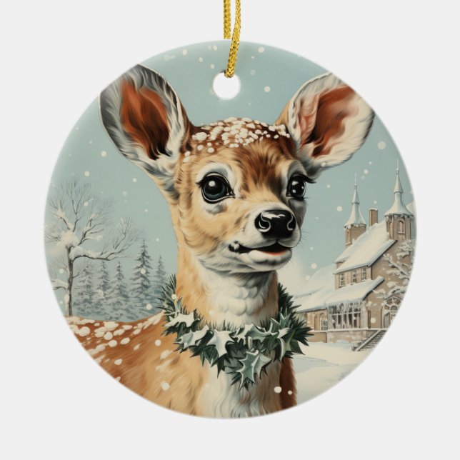 Adorno De Cerámica Capas de moda redondas, navidades (Frente)