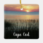 Adorno De Cerámica Cape Cod, Mamáes, Navidades de Beach Ocean Sunset<br><div class="desc">Cape Cod,  Mamáes,  Beach Ocean Sunset Navidad adorno de honor mantener memorabilia souvenier.</div>