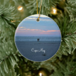 Adorno De Cerámica Cape May Beach Sunset<br><div class="desc">Ornamento de la puesta de sol de la playa de Cap May</div>