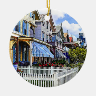 Adorno De Cerámica Cape May NJ - Calle Victoriana Colorida