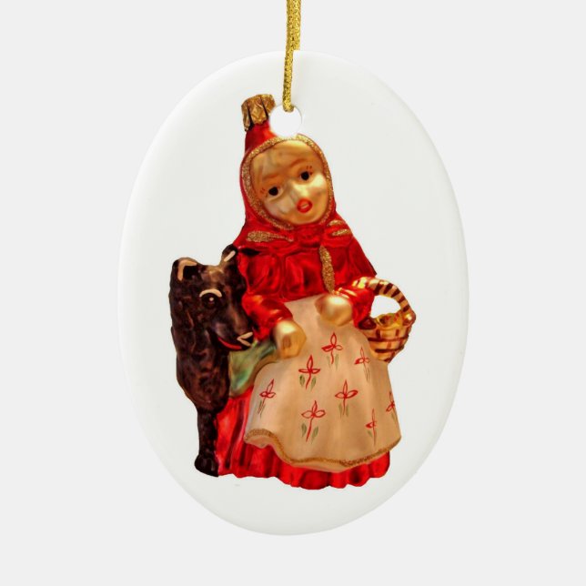 Adorno De Cerámica Caperucita Rojo (Frente)