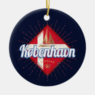 Adorno De Cerámica Capital de Copenhague Dinamarca Navegación por mar