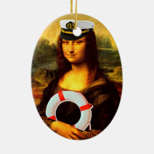 Adorno De Cerámica Capitán del mar Mona Lisa