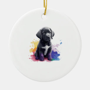 Adorno De Cerámica Capola de Labrador en acuarelas