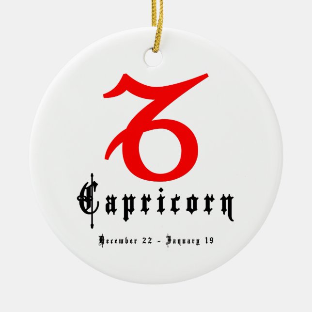 Adorno De Cerámica Capricornio, 22 de diciembre - 19 de enero (Frente)