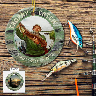 Adorno De Cerámica Captura TROFEO de Pesca 2 Foto Conmemorativa