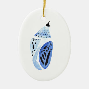 Adorno De Cerámica Capullo azul de la mariposa