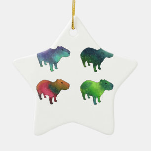 Adorno De Cerámica Capybaras del espacio