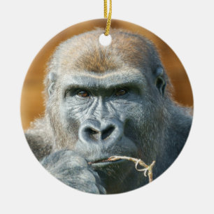 Adorno De Cerámica Cara a cara con un gorila