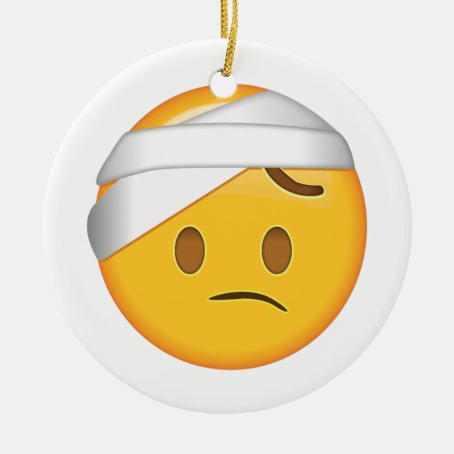 Adorno De Cerámica Cara con cabezal - Emoji (Frente)