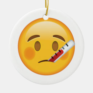 Adorno De Cerámica Cara con termómetro - Emoji