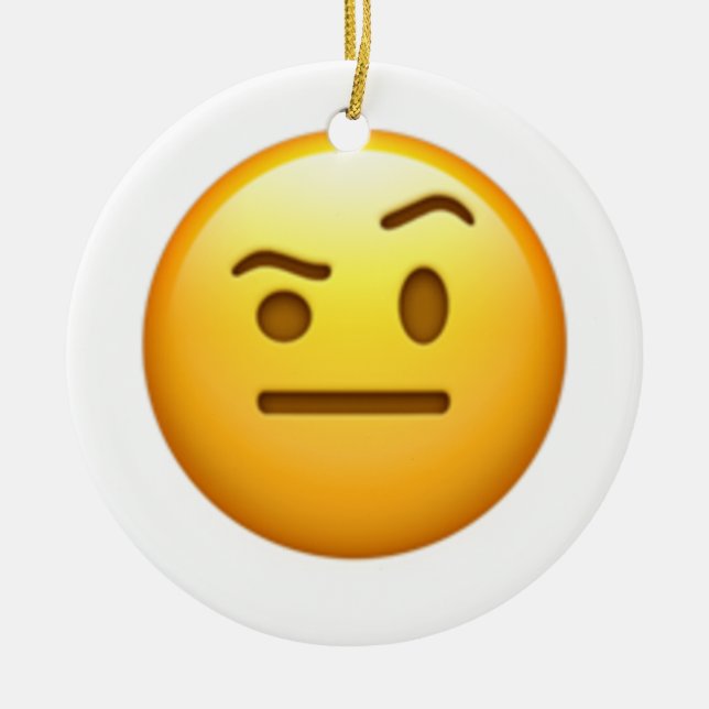 Adorno De Cerámica Cara con una ceja elevada - Emoji (Frente)