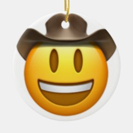 Adorno De Cerámica Cara de emoji de vaquero