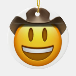 Adorno De Cerámica Cara de emoji de vaquero