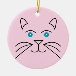Adorno De Cerámica Cara de gato