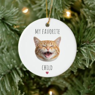 Adorno De Cerámica Cara de gato personalizada divertida de tu hijo pe