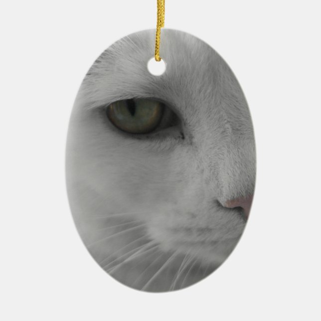 Adorno De Cerámica Cara de gatos negros y blancos (Frente)