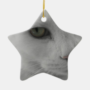 Adorno De Cerámica Cara de gatos negros y blancos