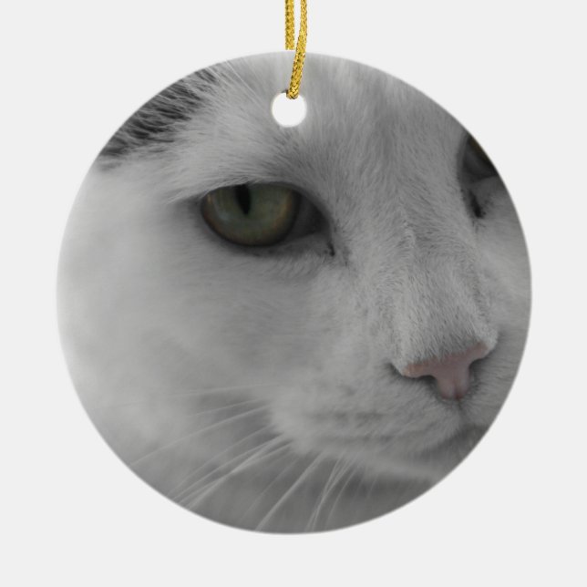 Adorno De Cerámica Cara de gatos negros y blancos (Frente)