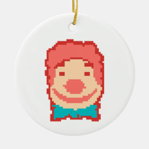 Adorno De Cerámica Cara de payaso pixelada linda 