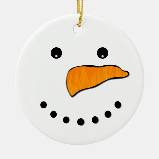 Adorno De Cerámica Cara de Snowman (Frente)