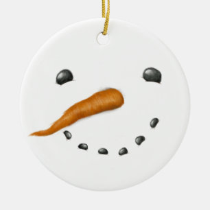 ADORNO DE CERÁMICA CARA DE SNOWMAN